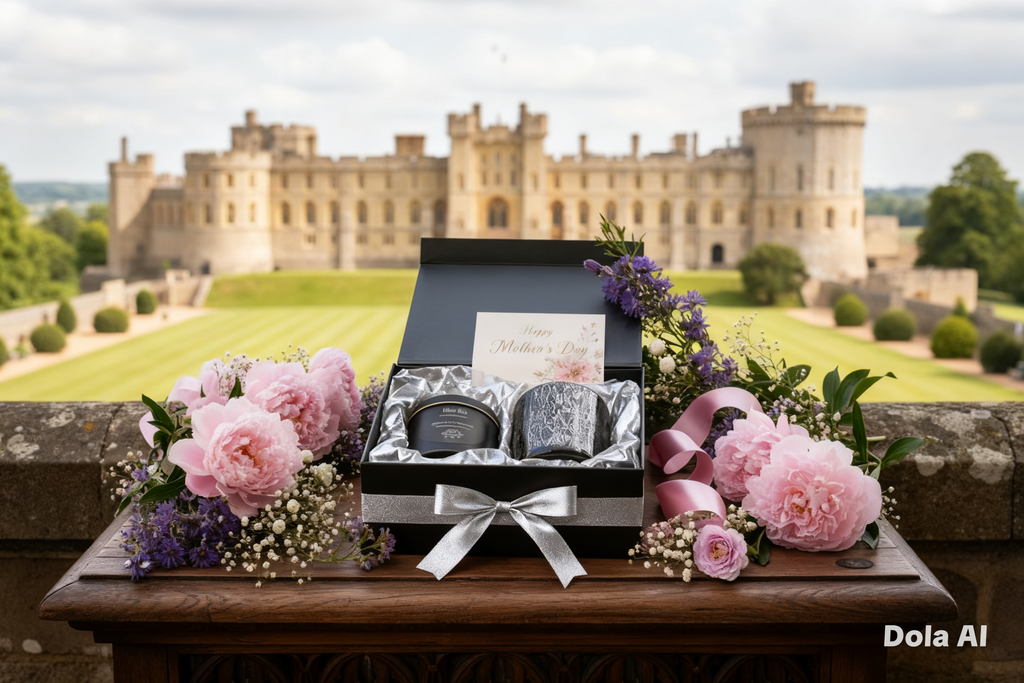Mother’s Day luxury candle gift set with black and silver vogue & travel tin, English Pear & Freesia 