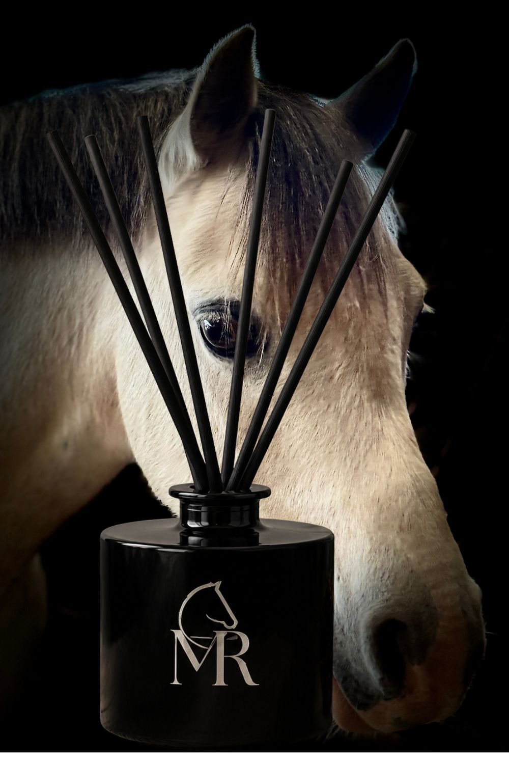 Miss Rio luxury reed diffuser with horse-inspired design, equestrian home fragrance for country homes and horse lovers.