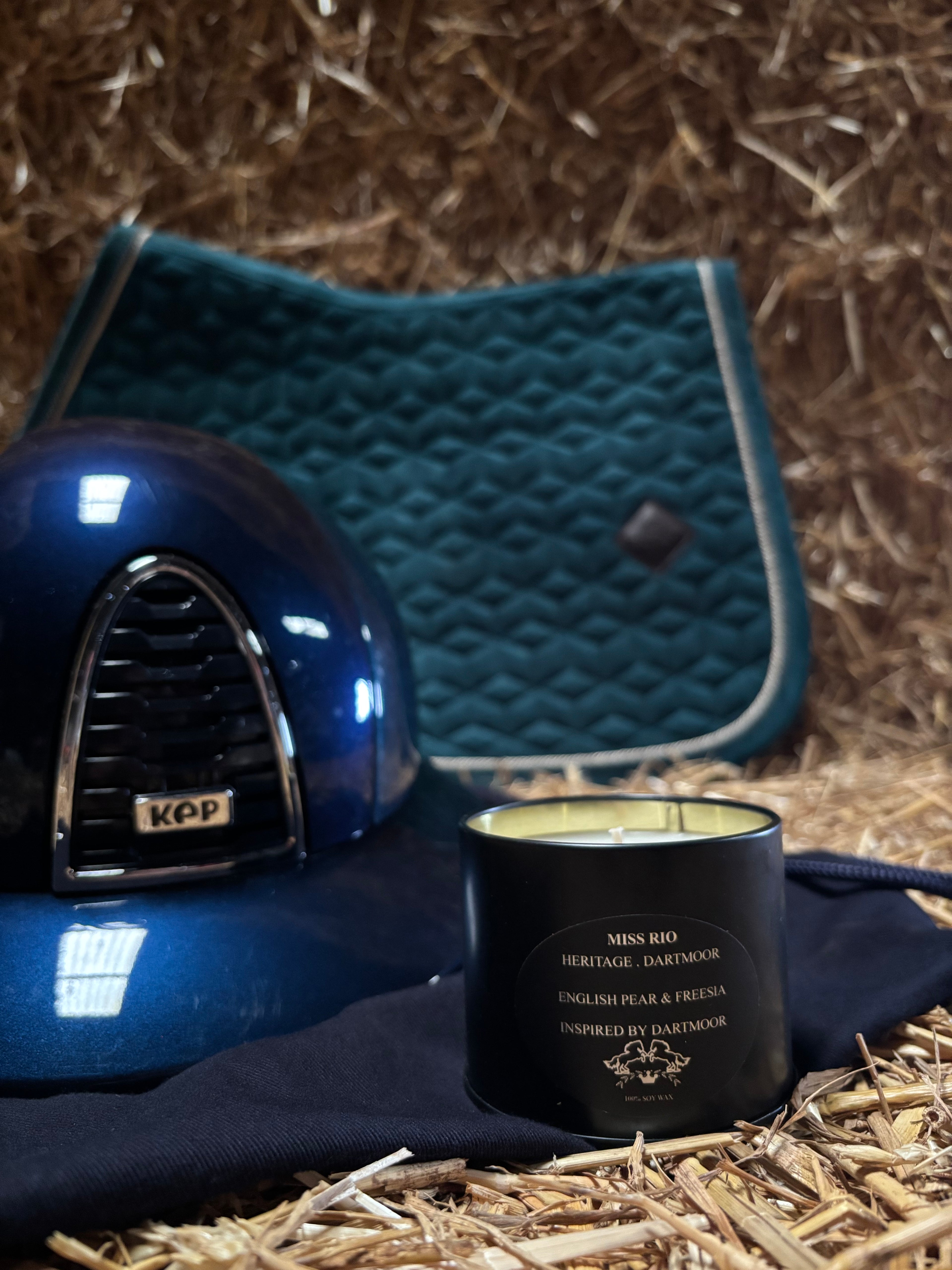 British Heritage travel candle in a portable tin close up .