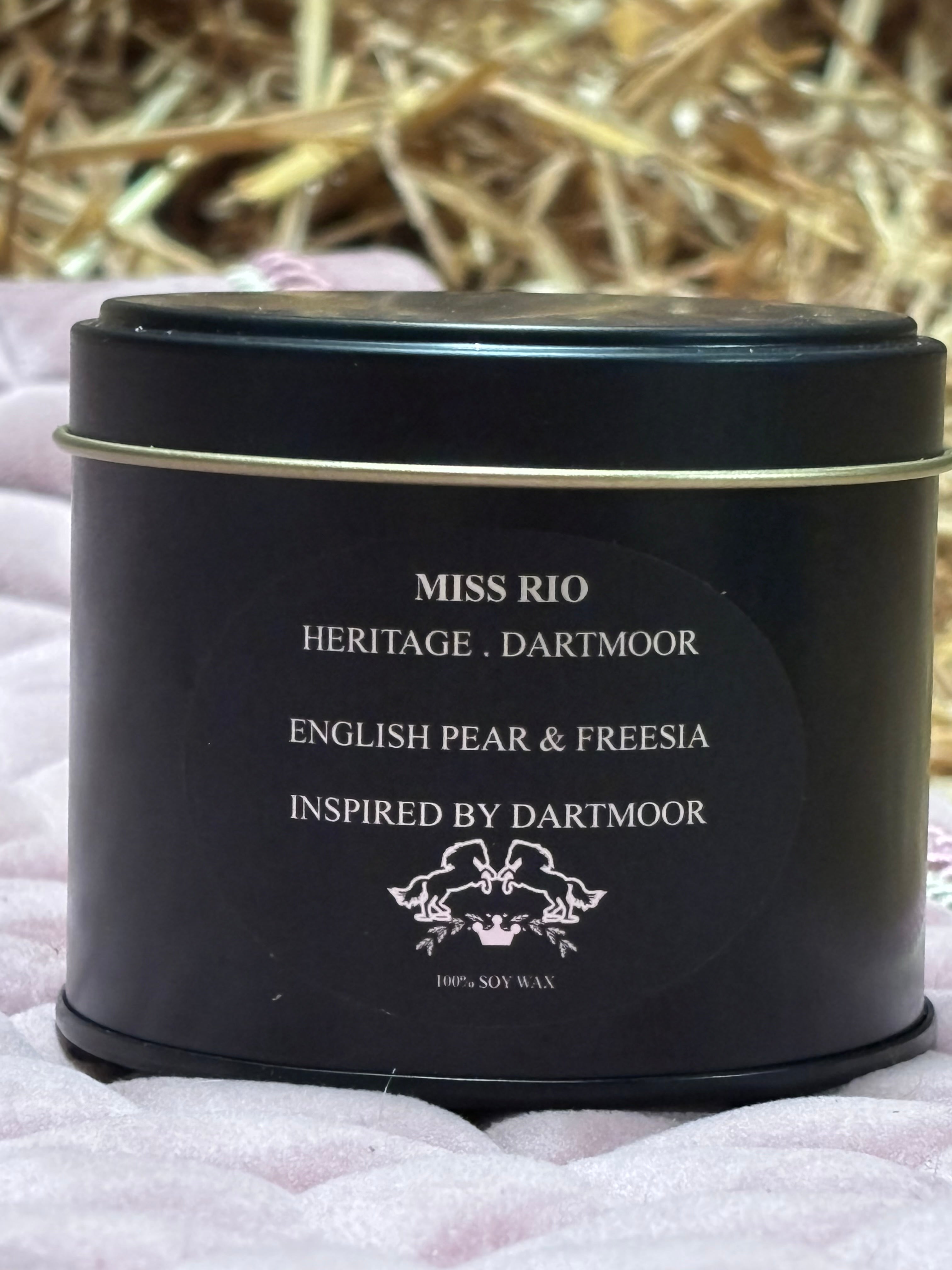 British Heritage equestrian travel tin vegan soy wax 35 hours burn time.