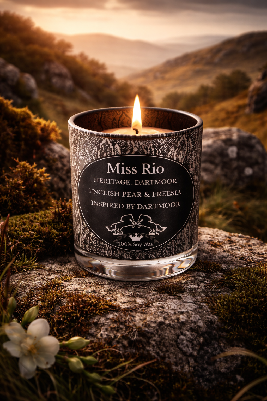 Dartmoor python silver and black candle 25cl English Pear & Freesia 