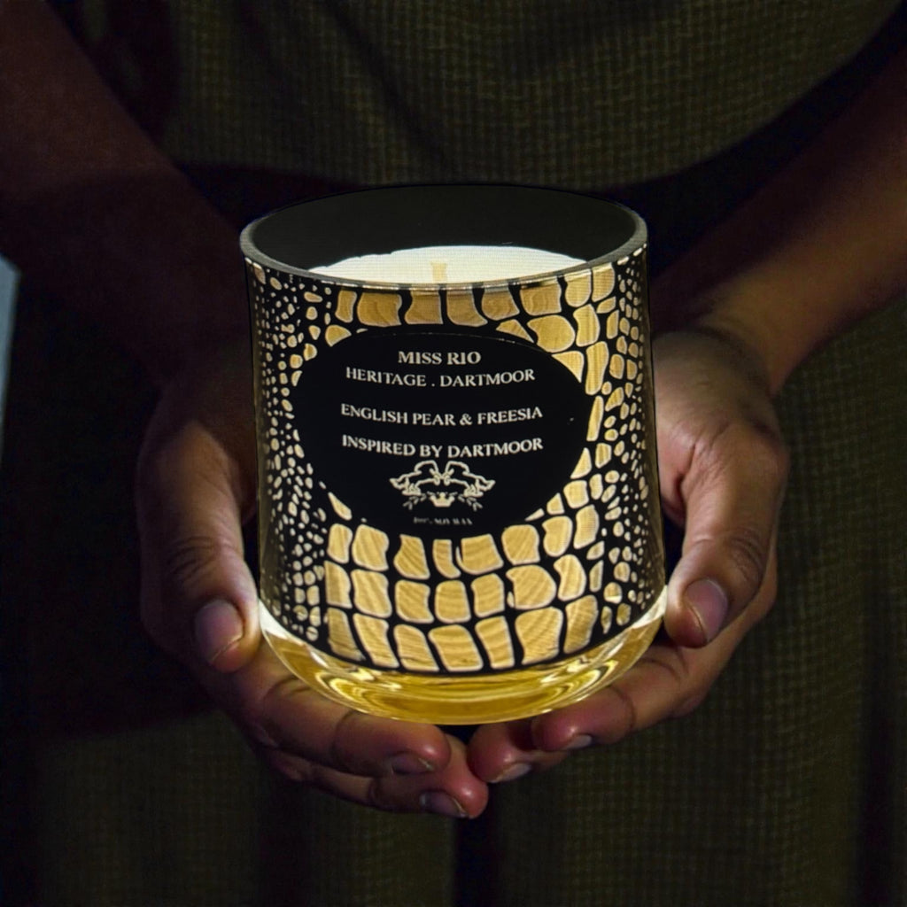 Heritage Dartmoor vogue candle crocodile black and gold 25cl