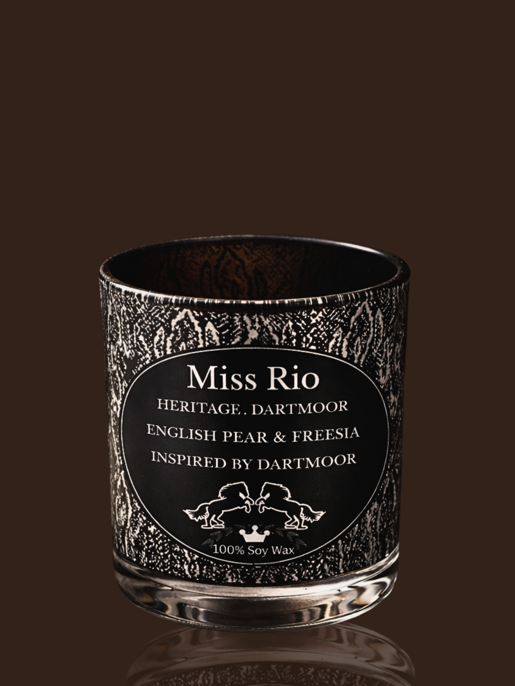 British Heritage Candle - DARTMOOR Python Silver & Black 25cl English Pear & Freesia