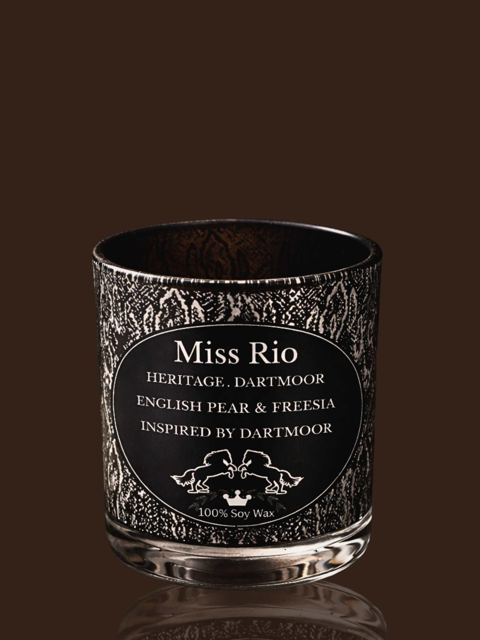 British Heritage Candle - DARTMOOR Python Silver & Black 25cl English Pear & Freesia