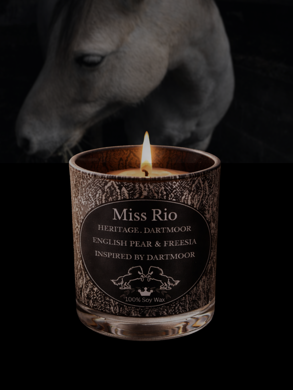 British Heritage Candle - DARTMOOR Python Silver & Black 25cl English Pear & Freesia