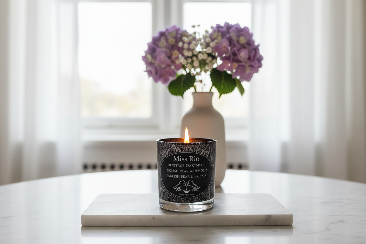 Dartmoor python candle luxury vegan friendly soy wax .