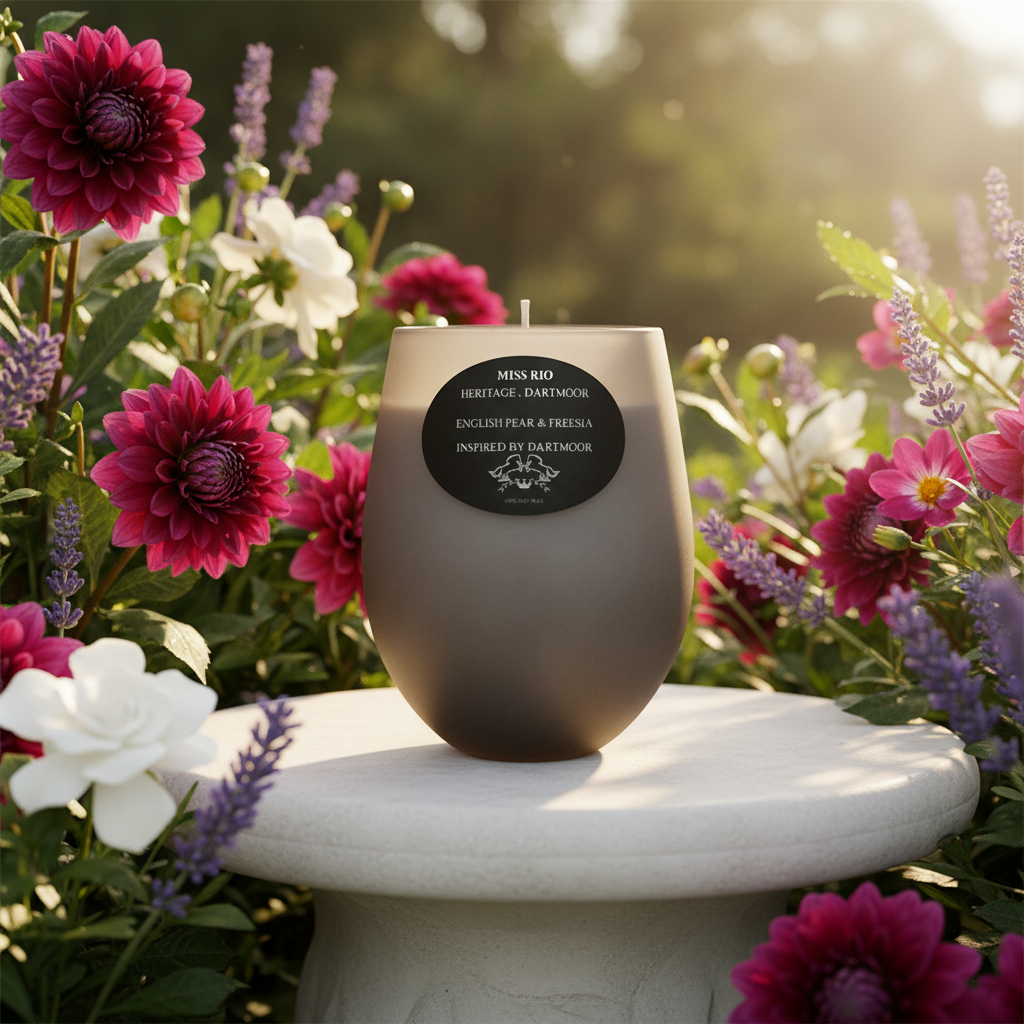 Dartmoor candle in a country kitchen with a equestrian view 